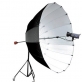 Menik SM-17AD 220cm Parabolische Paraplu zwart/zilver + statief